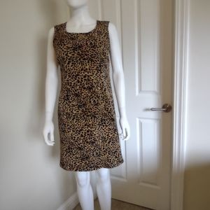 Sag Harbor Sheath Sleeveless Dress Animal Print sz8P EUC